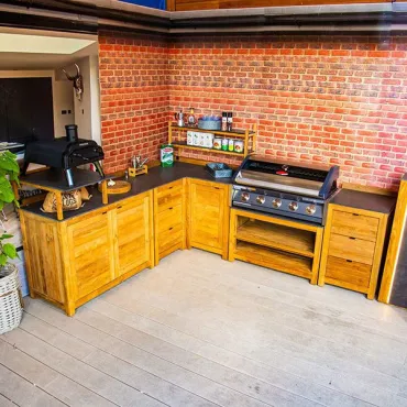 Bari Teak Outdoor Kitchen Set 2