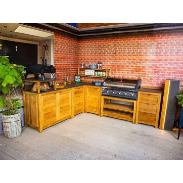 Bari Teak Outdoor Kitchen Set 2