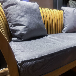 Spring Bench Cushion | Black Pinstripe  - 1