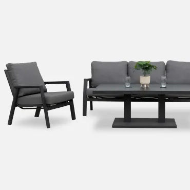 Zara 3 Seater Sofa Dining Set & Rectangular Rising Table