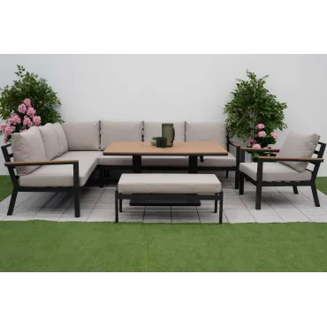 Heidi Left Hand Corner Sofa Dining Set & Rising Table