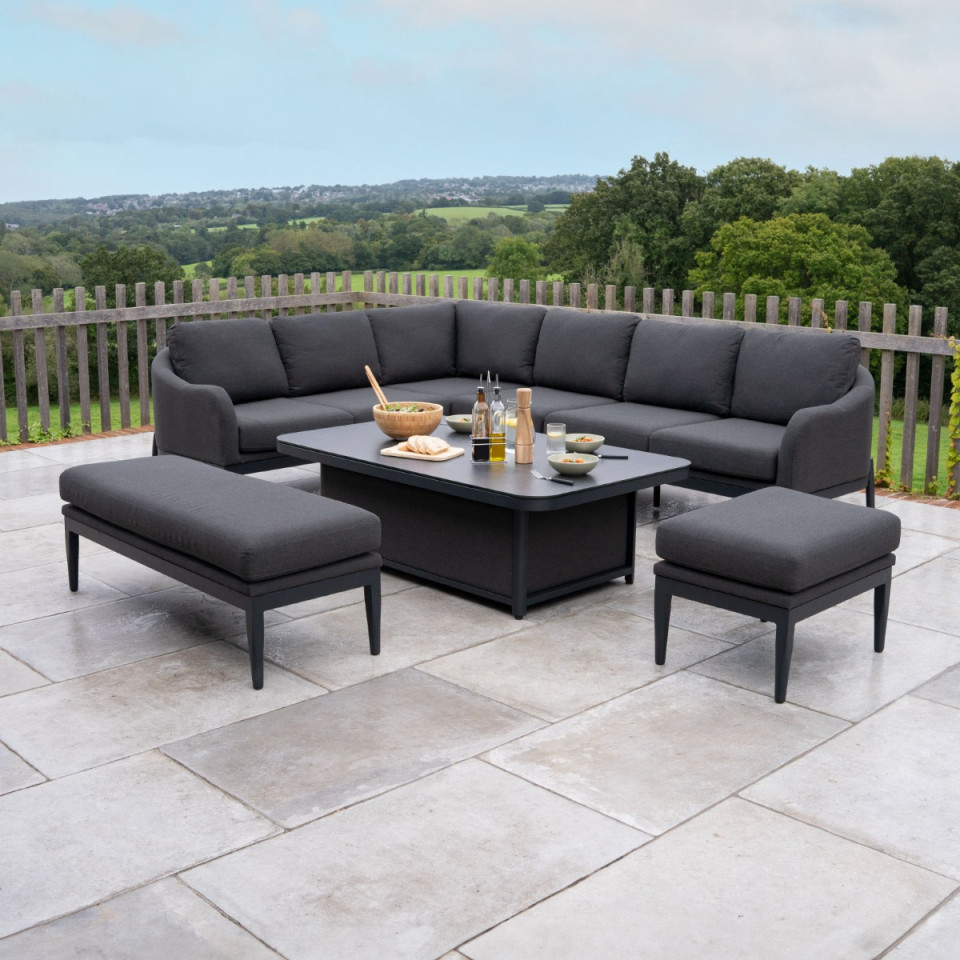 Duke Corner Fabric Aluminium Dining