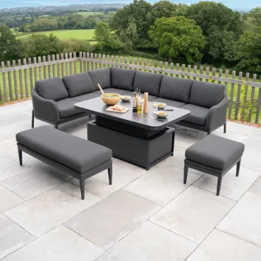 Duke Corner Fabric Aluminium Dining