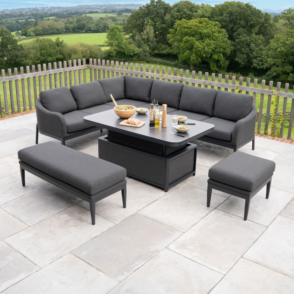 Duke Corner Fabric Aluminium Dining