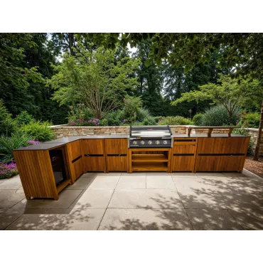 Amalfi Teak Outdoor Kitchen Set 1