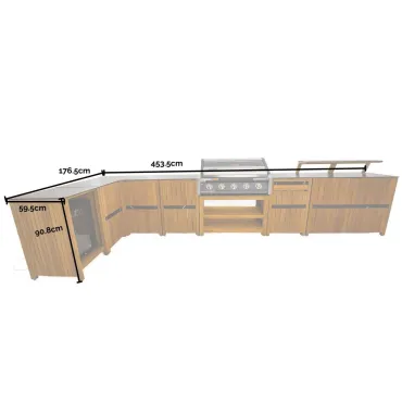 Amalfi Teak Outdoor Kitchen Set 1