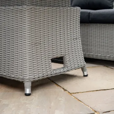 Talia 3 Seater Rattan Dining Set with 2 Armchairs & Bench - Rising Table