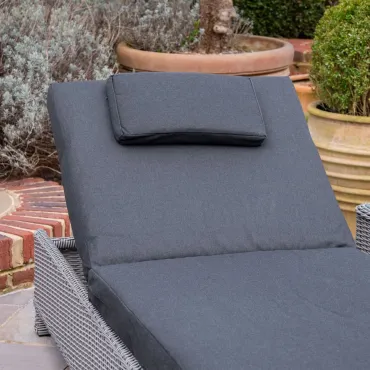 Talia Rattan Sun Lounger Set of 2 and Side Table  - 7