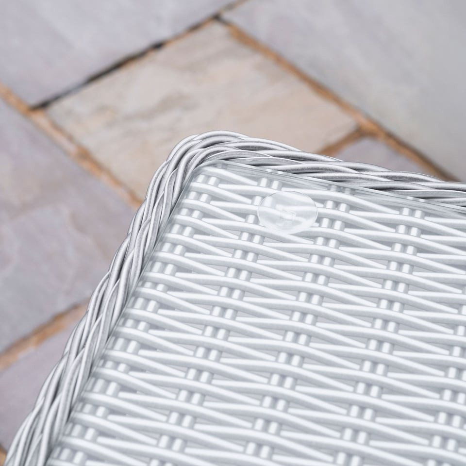 Talia L-Shaped Rattan Dining Set with Armchair & Bench - Rising Table