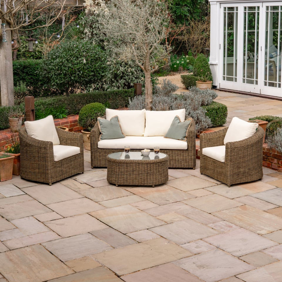 Isabella Rattan 2 Seater Sofa Lounging Set