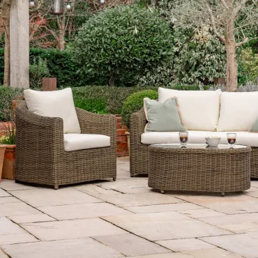 Isabella Rattan 2 Seater Sofa Lounging Set