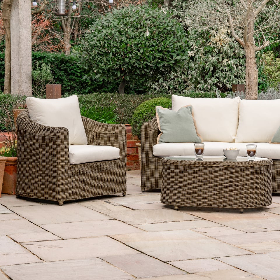 Isabella Rattan 2 Seater Sofa Lounging Set