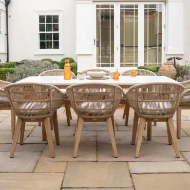 Madison 8 Seat Dining Acacia Wood Rope Dining