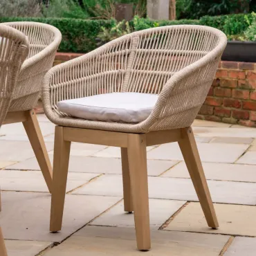 Madison 6 Seat Dining Acacia Wood Rope Dining