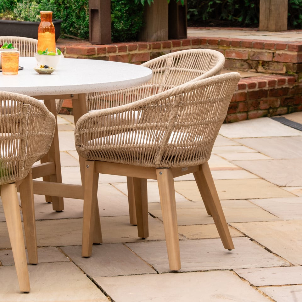 Madison 6 Seat Dining Acacia Wood Rope Dining