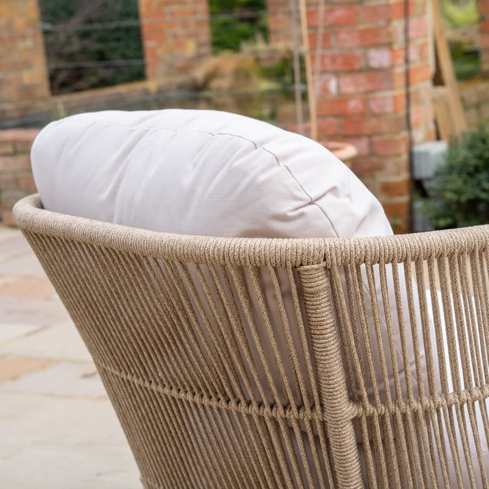 Madison Wood Rope 3 Seater Sofa Lounging Set
