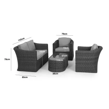 Winchester 2 Seat Rattan Sofa Set