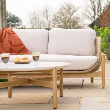 Madison Wood Rope Corner Sofa Lounging Set