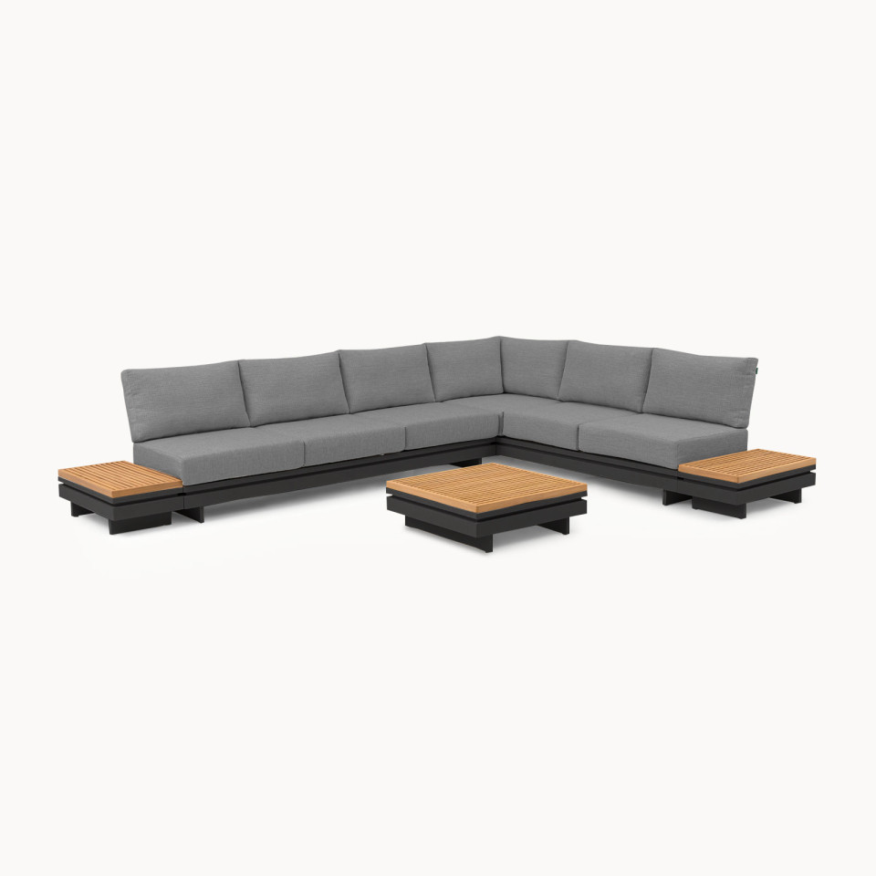 Bryson Aluminium Wood Large Corner Sofa