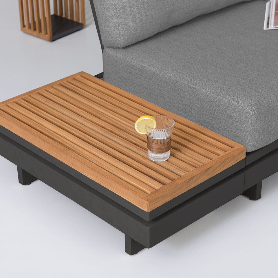 Bryson Aluminium Wood Large Corner Sofa