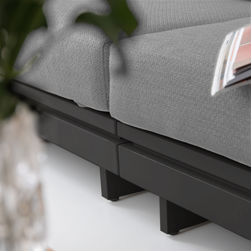 Bryson Aluminium Wood Large Corner Sofa