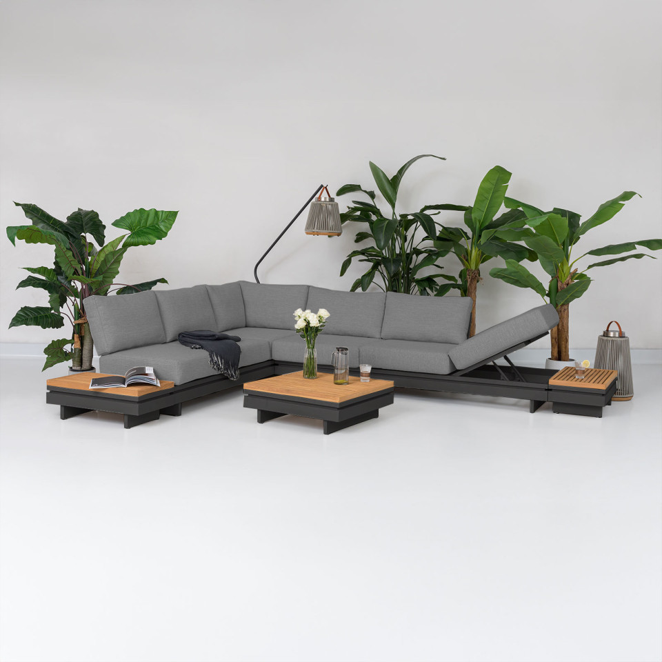 Bryson Aluminium Wood Large Corner Sofa