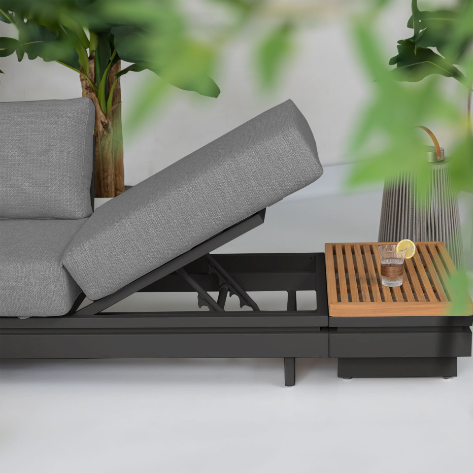 Bryson Aluminium Wood Large Corner Sofa