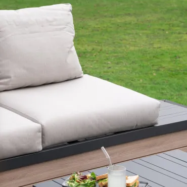 Lyon Aluminium Wood Look Corner Sofa
