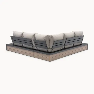 Lyon Aluminium Wood Look Corner Sofa