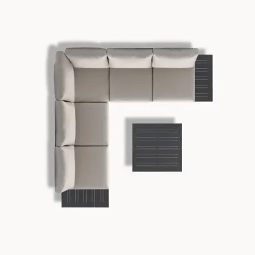 Lyon Aluminium Wood Look Corner Sofa