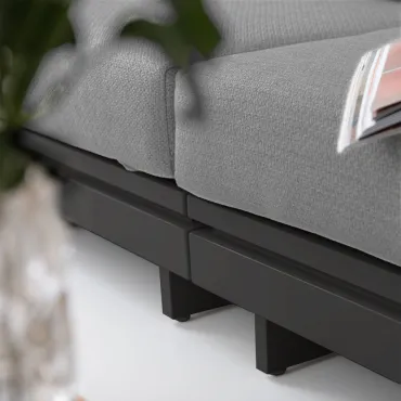 Bryson Aluminium Wood Corner Sofa Lounging Set