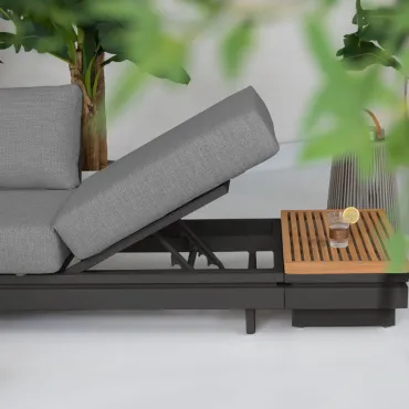 Bryson Aluminium Wood Corner Sofa Lounging Set