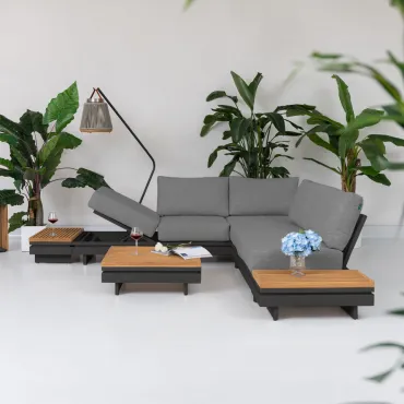 Bryson Aluminium Wood Corner Sofa