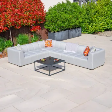 Zeus Fabric Aluminium Large Corner Sofa Set
