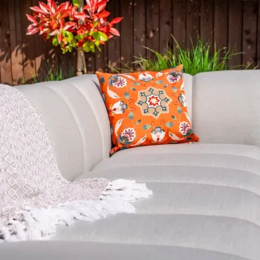 Zeus All Weather Fabric Aluminium Large Corner Sofa Lounging Set  - 15
