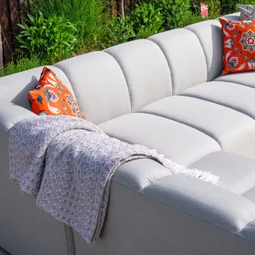 Zeus Fabric Aluminium Large Corner Sofa Set