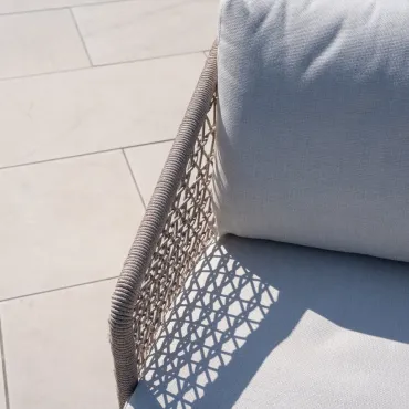 Fleur Rope Aluminium Wood Look 3 Piece Lounging Set