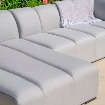 Zeus All Weather Fabric Aluminium 3 Seater Chaise Sofa Lounging Set  - 21