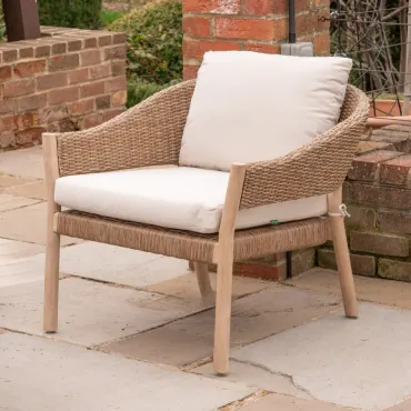 Hailey Rattan Wood Set Of 2 Lounging Armchairs