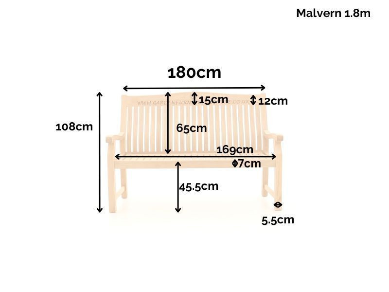 Malvern Teak Bench 180cm