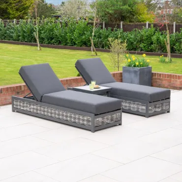 Caleb Rattan Aluminium Sun Lounger  - 3