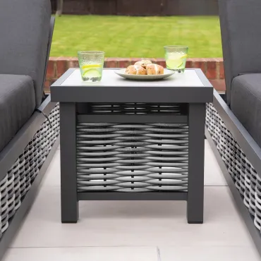 Caleb Rattan Aluminium Sun Lounger Set of 2