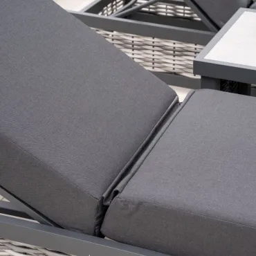 Caleb Rattan Aluminium Sun Lounger  - 12