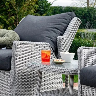 Talia Rattan Grande 3 Piece Reclining Lounging Set  - 5