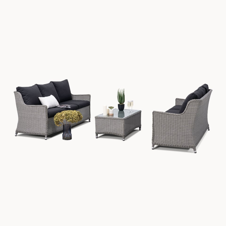 Talia Rattan 3 Seater Sofa Suite Lounging Set