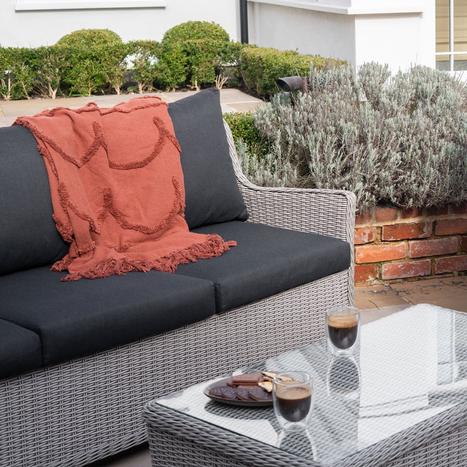 Talia Rattan 3 Seater Sofa Suite Lounging Set