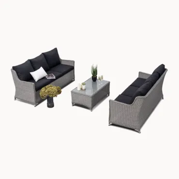 Talia Rattan 3 Seater Sofa Suite Lounging Set