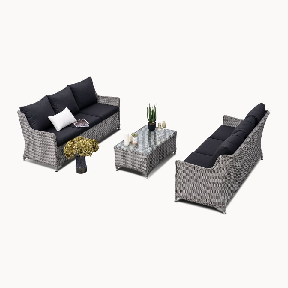 Talia Rattan 3 Seater Sofa Suite Lounging Set