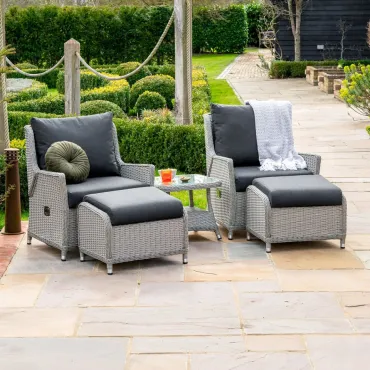 Talia Rattan Grande 5 Piece Reclining Lounging Set