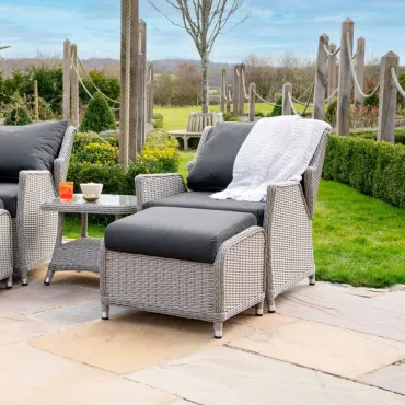 Talia Rattan Grande 5 Piece Reclining Lounging Set